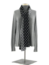 Black And Grey Scarf Warm Winter Scarf With Black And Grey Polka-Dots - TheRealThreads